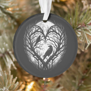 Raben Krähen Herz Baum Ornament