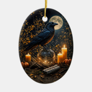 Raben-Kristallkerzen Mystisches Magisches Samhain Keramik Ornament