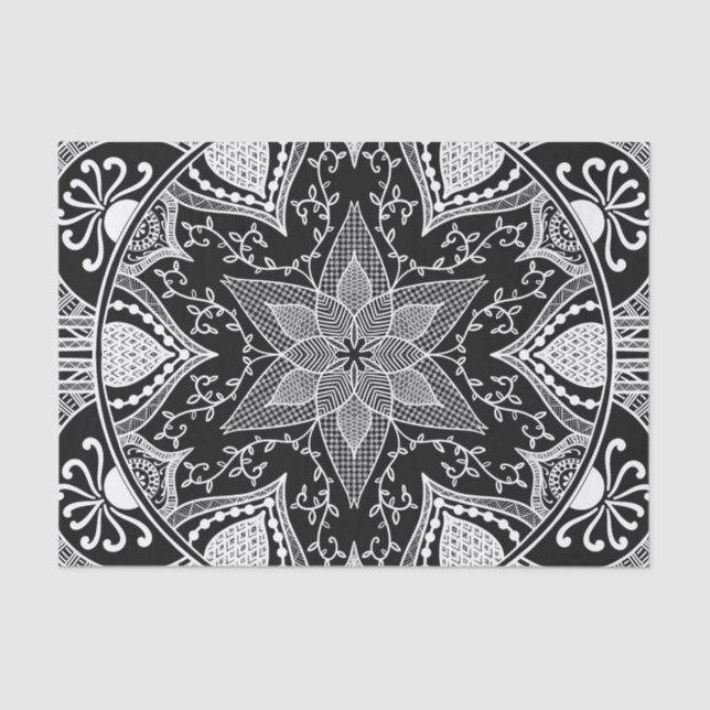 Raben-Mandala Seidenpapier (Vorderseite)