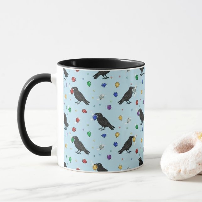 Raben mit Juwelen  Tasse (Mit Donut)