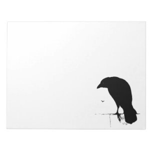 Raben-Silhouette - Vintage-Goth-Raben und Krähen Notizblock
