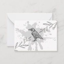 Raben-Tinte und Zweige Notizkarte