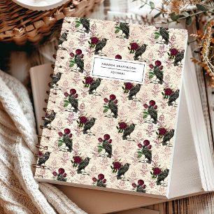 Raben und Rosen Personalisierte Vintage-Gotik Notizbuch