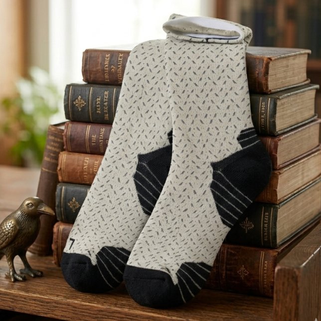 Raben-Vogel-Muster Dark Academia Socken (Cool raven bird socks for grandpa to wear this Father's Day—a unique and stylish gift.)