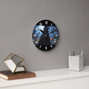 Rabenlord - Halloween-Goth-Design Runde Wanduhr