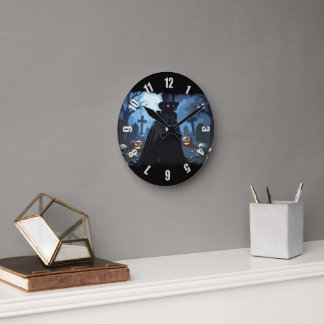 Rabenlord - Halloween-Goth-Design Runde Wanduhr