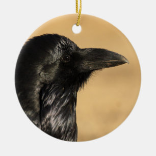 Rabenprofil Keramik Ornament