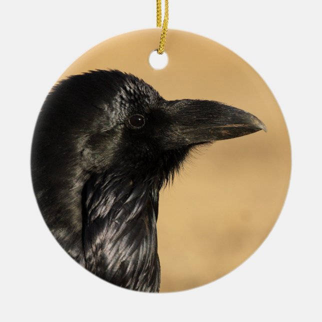 Rabenprofil Keramik Ornament (Vorne)