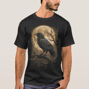 Rabenrose Mond Grusel Schwarz Gothic Spukkrähe T-Shirt
