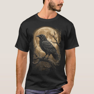 Rabenrose Mond Grusel Schwarz Gothic Spukkrähe T-Shirt