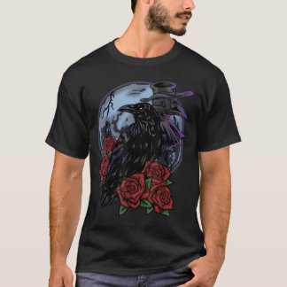 Rabenrose Mond Grusel Schwarz Gothic Unheimlich Kr T-Shirt