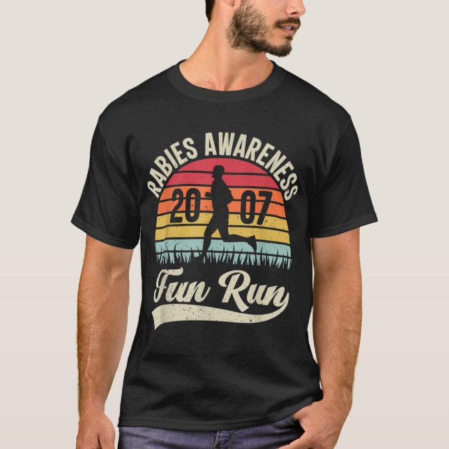 Rabies Awareness Fun Run Funny TV Comedy Running T-Shirt (Vorderseite)