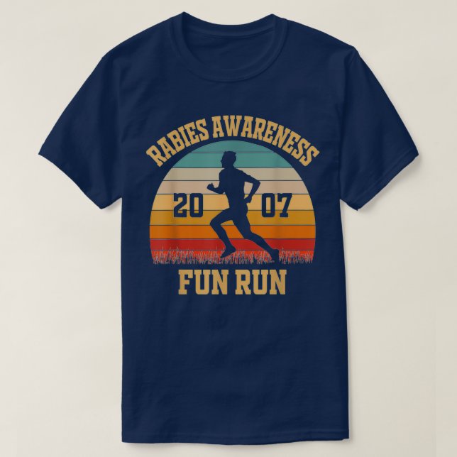 Rabies Awareness Fun Run Funny TV Comedy Running T-Shirt (Design vorne)