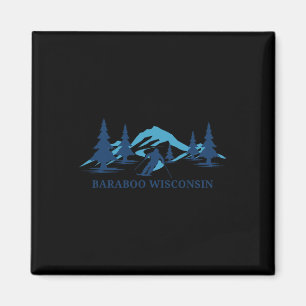 Raboo Wisconsin Ski Resort Skifahrer Magnet