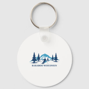 Raboo Wisconsin Skigebiet Skifahren Skifahrer Schlüsselanhänger