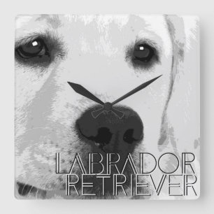 Rabrador Retriever Quadratische Wanduhr