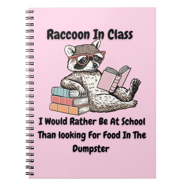 Raccon in Class Notizblock (Vorderseite)