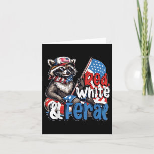 Raccoon 4. Juli Patriotisch Niedlich Red White und Karte
