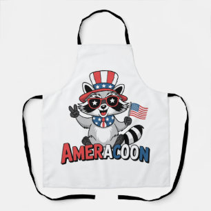 Raccoon Americoon Patriotic 4. july Amerika Schürze