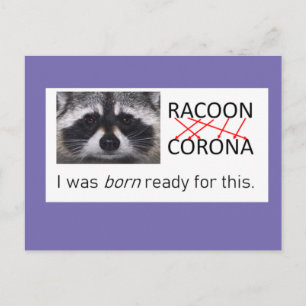 Raccoon Anagram Corona got es covid 19 tun die Mas Postkarte