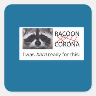 Raccoon Anagram Corona got es covid 19 tun die Mas Quadratischer Aufkleber