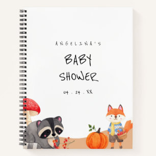 Raccoon and Fox Baby Shoft - Geschenkliste Notizbuch