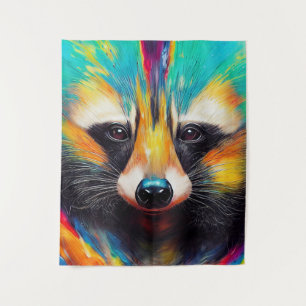 Raccoon Animal Discovery Adventure Nature Planet Wandteppich