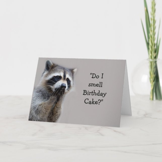 Raccoon Animal Humor Birthday Cake Fun Card Karte (Vorderseite)
