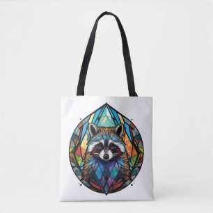 Raccoon Animal Portrait Gestaltetes Glas Kunst, Di