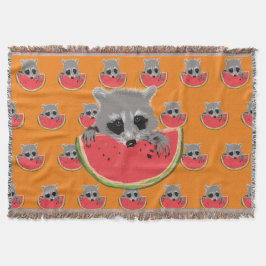 Raccoon aß Wassermelone Decke
