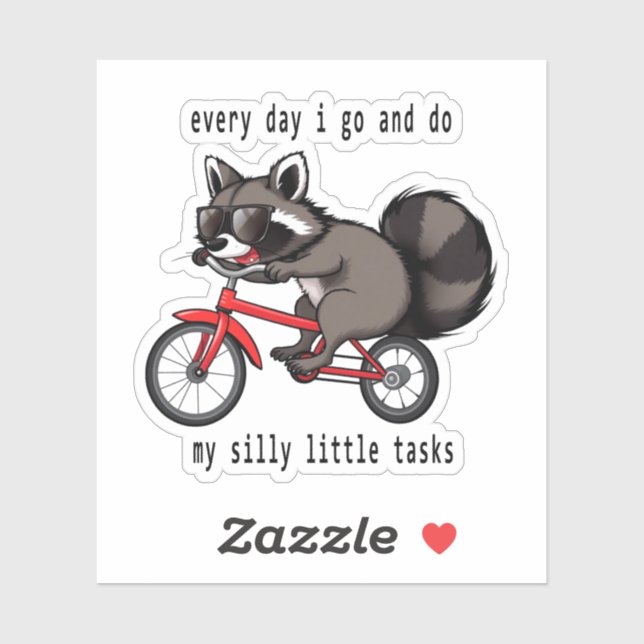 Raccoon auf dem Fahrrad, Ew People raccoon, raccoo Aufkleber (Blatt)