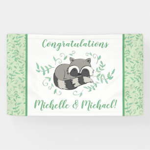Raccoon Baby Dusche Banner
