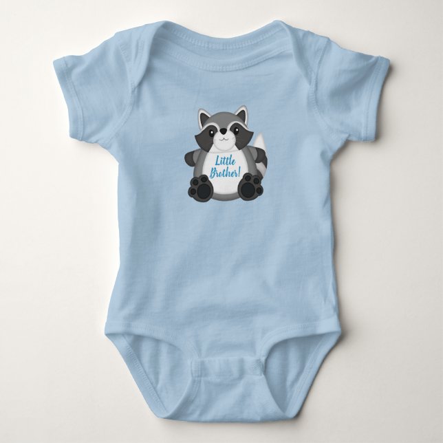 Raccoon Baby Dusche Blue Baby Strampler (Vorderseite)