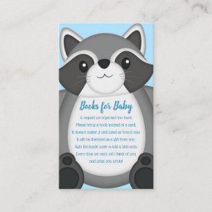 Raccoon Baby Dusche Blue Begleitkarte