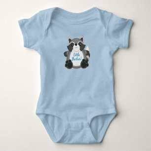 Raccoon Baby Dusche Blue Strampler