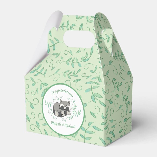 Raccoon Baby Dusche Geschenkschachtel (Vorderseite)