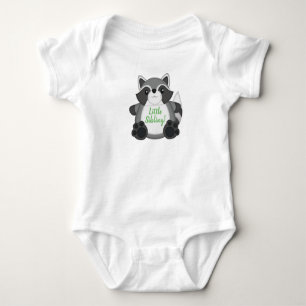 Raccoon Baby Dusche Grün Strampler