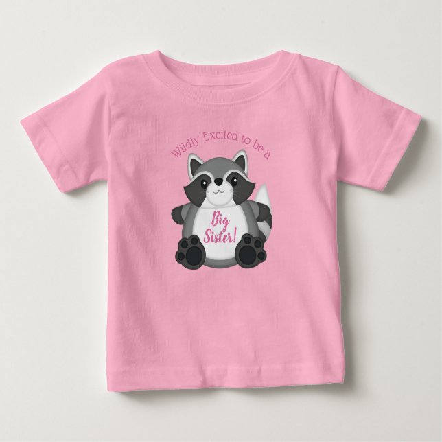 Raccoon Baby Dusche Rosa Baby T-shirt (Vorderseite)