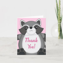 Raccoon Baby Dusche Rosa