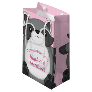 Raccoon Baby Dusche Rosa Kleine Geschenktüte