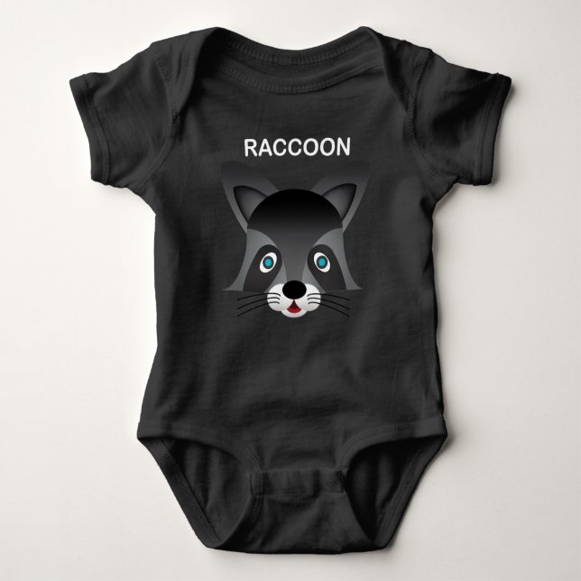 Raccoon - Baby Jersey Bodysuit Baby Strampler (Vorderseite)