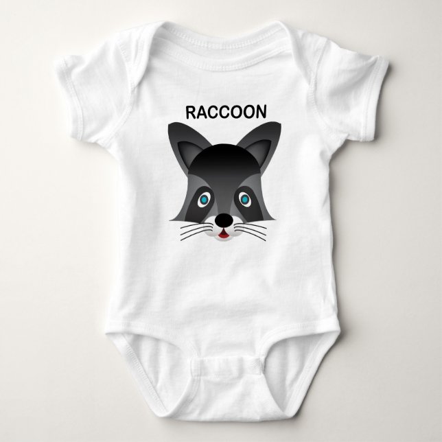 Raccoon - Baby Jersey Bodysuit Baby Strampler (Vorderseite)