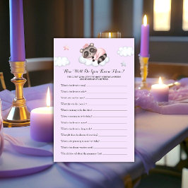 Raccoon Baby Shower Game Kennen Sie Mama?