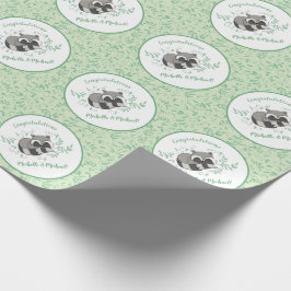 Raccoon Baby Shower Woodland Tiere Geschenkpapier