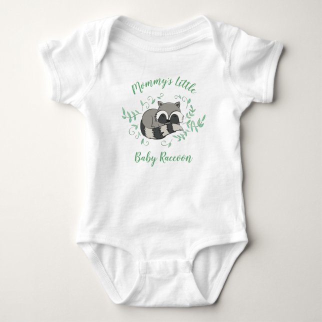 Raccoon Baby Shower Woodland Tiere Strampler (Vorderseite)