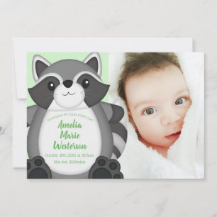 Raccoon Baby Showwoodland Einladung
