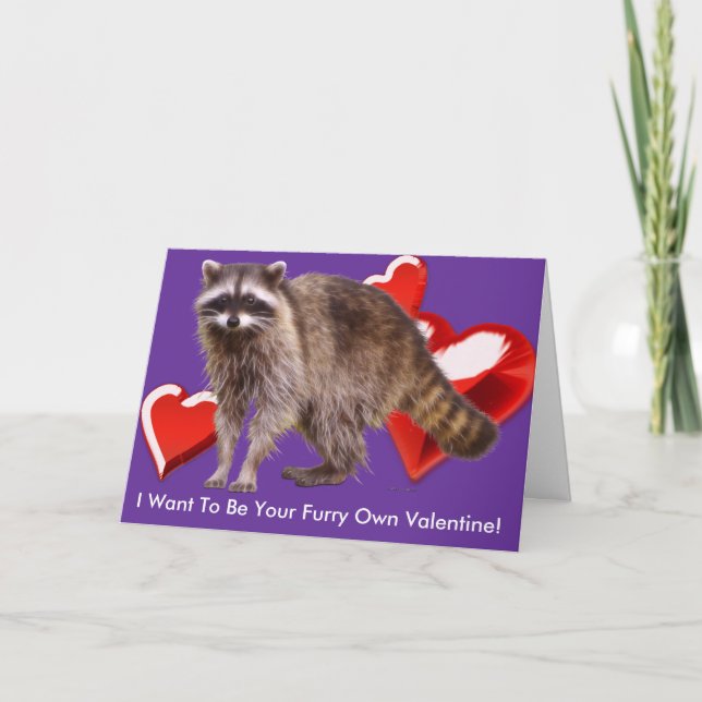 RACCOON BABY Valentine's Day Card Feiertagskarte (Vorderseite)