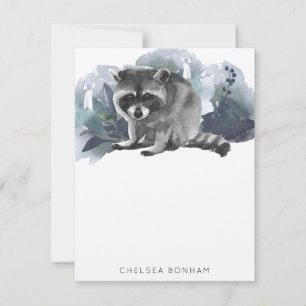 Raccoon Baby Watercolor Landschaft Note Card Mitteilungskarte