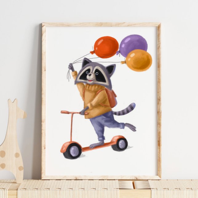 Raccoon Balloons drucken | Raccoon Wall Print Poster (Von Creator hochgeladen)
