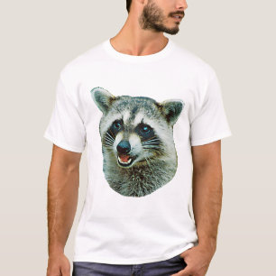 Raccoon-Bild-Wecker-T - Shirt